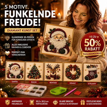 💎 -50% RABATT | 🎅Weihnachts-Diamond-Painting-Set – Kreativer Bastelspaß für Groß & Klein