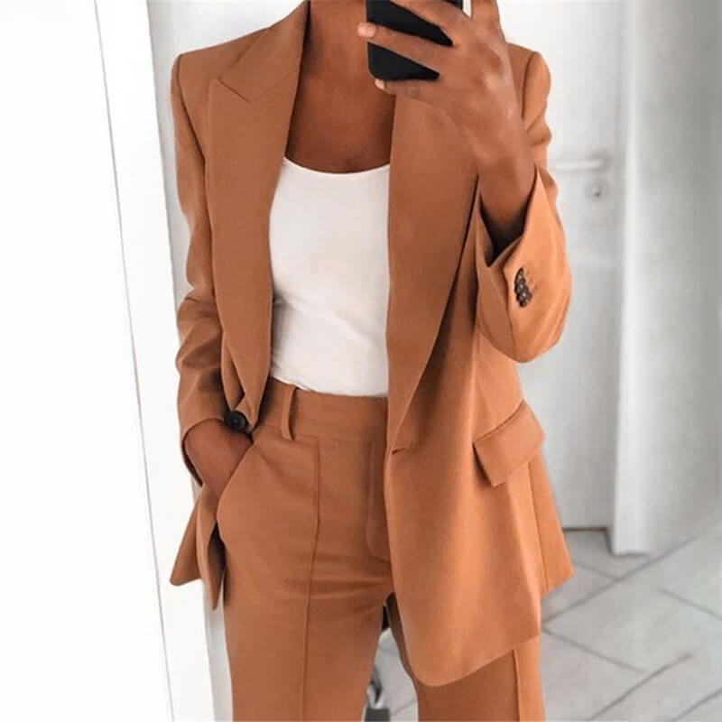 Reverskragen Schlanke Strickjacke Elegante Anzugjacke (49% RABATT)