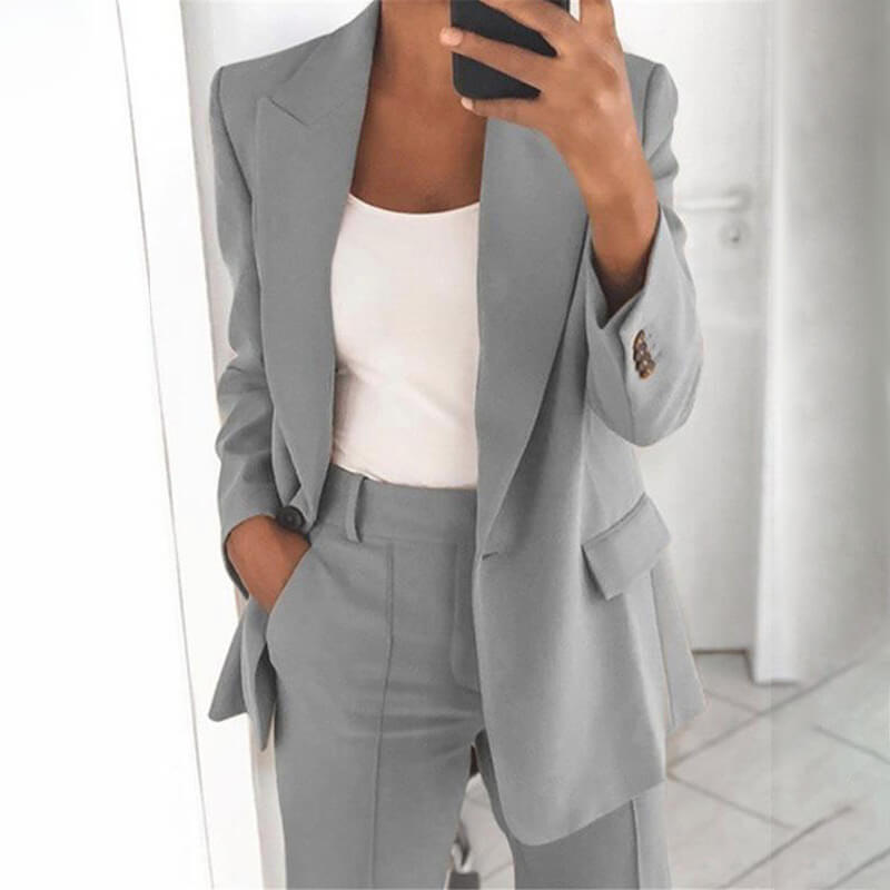 Reverskragen Schlanke Strickjacke Elegante Anzugjacke (49% RABATT)