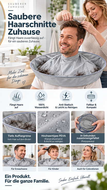 ✂️ 50% RABATT! 💇 Grauer Friseurumhang für Erwachsene – atmungsaktiv & geruchsneutral, für Schneiden & Färben