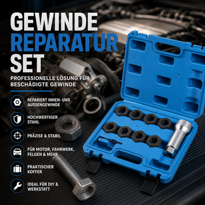 🚗🔩 10‑teiliges Kfz Gewindereparatur‑Set 🛠️ Werkzeugset zur Reparatur von beschädigten Schraubgewinden für Auto‑Reparaturarbeiten