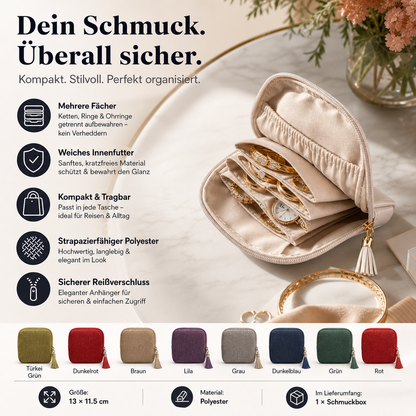 💎 KAUFE 1, ERHALTE 1 GRATIS! 👛 Mini-Schmucktasche mit Reißverschluss – Kompakt, elegant & ideal für Reisen – Schützt deine Schätze unterwegs ✈️