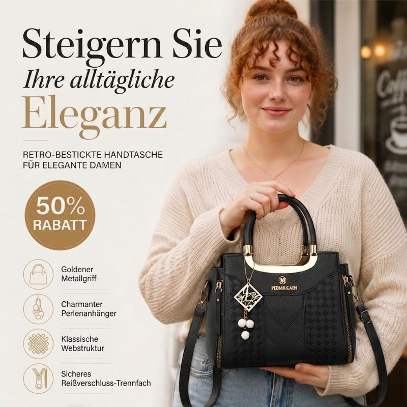 👜✨ 50% Rabatt! Premium Damen Handtasche mit V-Naht & Gold Hardware – Geräumig, Elegant & Vielseitig für den Alltag