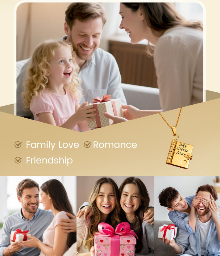 💗 Mein kleiner Sternenbuch-Anhänger für die Liebsten | Zeitloses Geschenk der Liebe an die Familie
