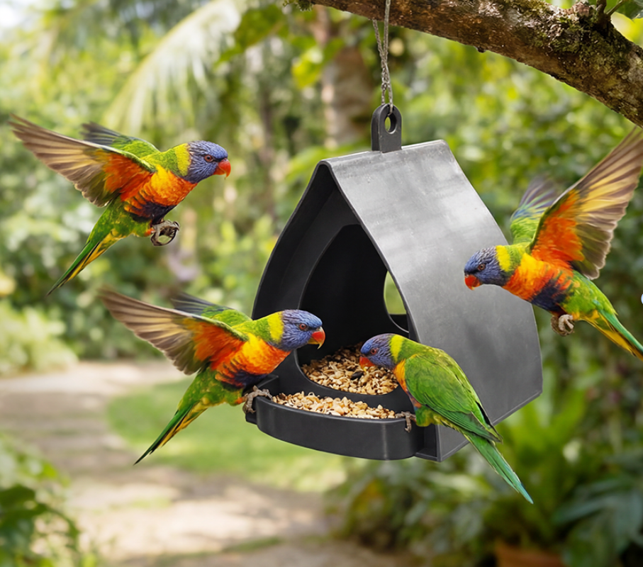 🐦 40% RABATT! 🌿⏰Aufhängbarer Vogelfutterspender mit Dach – Wetterschutz, Leicht zu befüllen & Hält Eichhörnchen fern