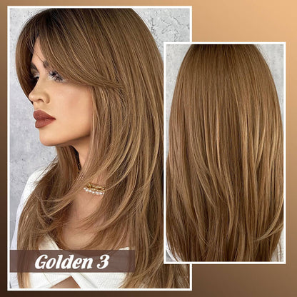 💕Layered Pony lange Perücke💥