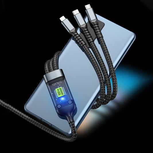 2 kaufen, 10% Rabatt🔥3-in-1 100W Transparentes Schnellladekabel