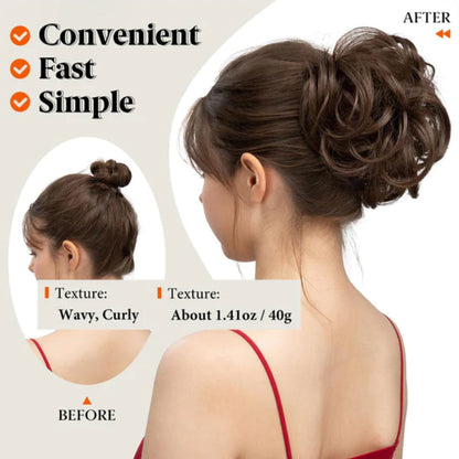 💇‍♀️ 50% RABATT! ✨ Voluminöser Messy-Bun-Haarteil – Hitzebeständige Faser & stabiler Halt ✨