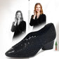 🔥Zeitlich begrenzter Rabatt👡Slipper aus Mesh mit Kristallen und dickem Absatz