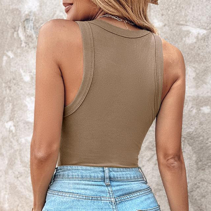 🌟Geripptes Tanktop mit integriertem BH für Frauen🌟