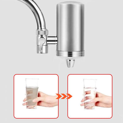 🔥Heißer Verkauf – 50 % Rabatt!🔥Installationsfreier Edelstahl-Wasserhahnfilter für den Haushalt