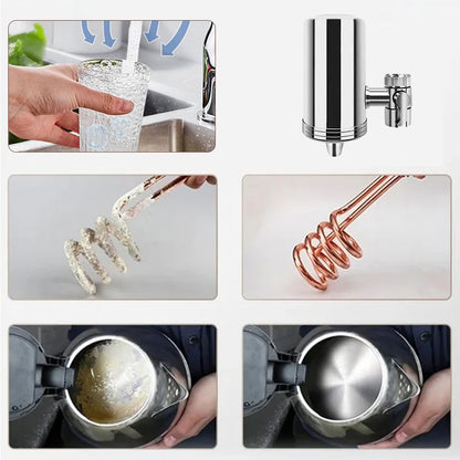 🔥Heißer Verkauf – 50 % Rabatt!🔥Installationsfreier Edelstahl-Wasserhahnfilter für den Haushalt