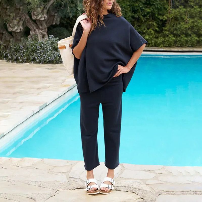 💫Sommer Hot Sale💃Set breiter Hosen mit 3/4 Ärmeln für Frauen