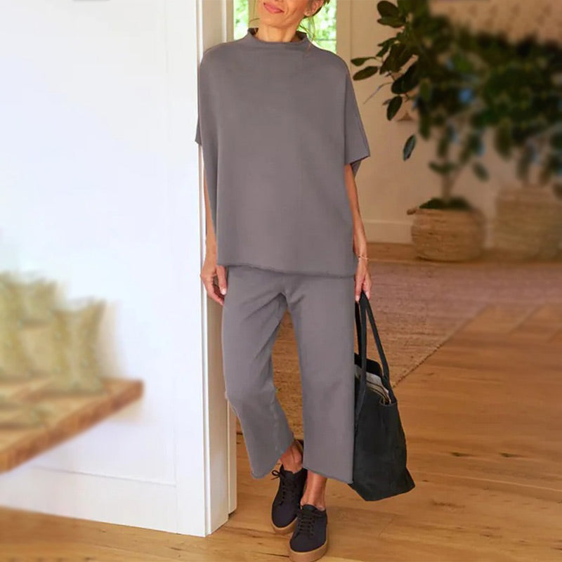 💫Sommer Hot Sale💃Set breiter Hosen mit 3/4 Ärmeln für Frauen