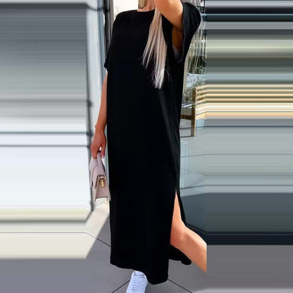 💕HEISSER VERKAUF 2024💕Langärmliges, geschlitztes T-Shirt-Kleid für Damen