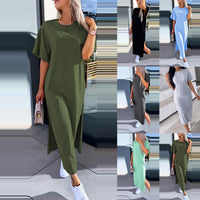 💕HEISSER VERKAUF 2024💕Langärmliges, geschlitztes T-Shirt-Kleid für Damen