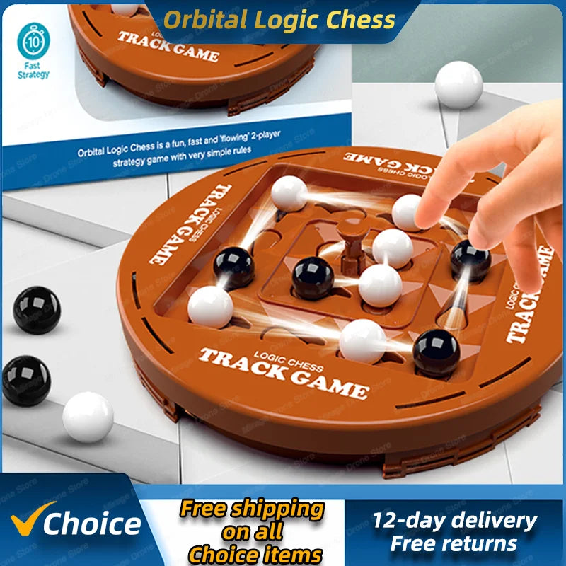 ♟️🌀Logik Schach Track Spielset für 2-4 Spieler, lustige Familien Spieleabend Unterhaltung✨💫