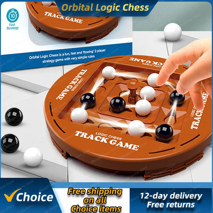 ♟️🌀Logik Schach Track Spielset für 2-4 Spieler, lustige Familien Spieleabend Unterhaltung✨💫