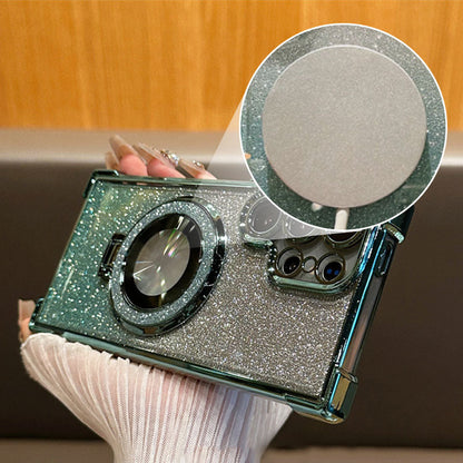 Magnetische Handyhülle mit Glitzerlinse und Ständer