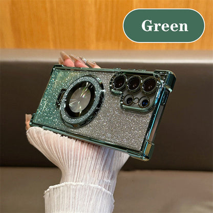 Magnetische Handyhülle mit Glitzerlinse und Ständer