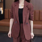 Trendige zweiteilige Outfits für Frauen mit Blazer und Hose in Uni-Farben