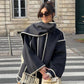 🧣Ladies' tweed coat with tassel scarf