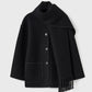 🧣Ladies' tweed coat with tassel scarf