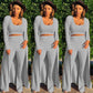 Gestricktes Stretch-Tanktop, Leggings mit hoher Taille und lange Strickjacke für Frauen, 3-teiliges Set