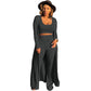 Gestricktes Stretch-Tanktop, Leggings mit hoher Taille und lange Strickjacke für Frauen, 3-teiliges Set