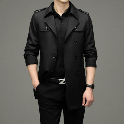 💼🌟2025 Neue britische Stil Herren Double Breasted Trenchcoat Jacke💖🎁