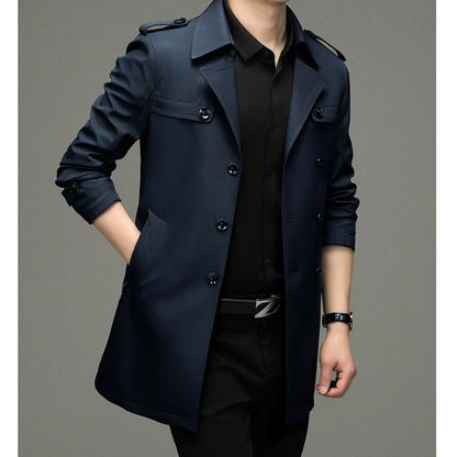 💼🌟2025 Neue britische Stil Herren Double Breasted Trenchcoat Jacke💖🎁