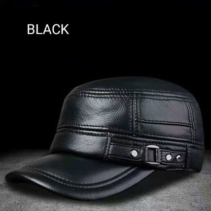 🥰Black Friday Sale – Zeitlich begrenzt 46%RABATT🥰Warme Baseballmütze aus PU-Leder mit flachem Schirm
