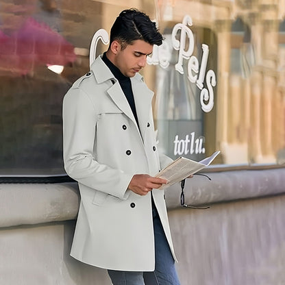 Zweireihige Mäntel mit Revers und Taschen für Herren