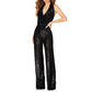Sexy, glitzernder Neckholder-Jumpsuit für Damen mit schmalem Schnitt