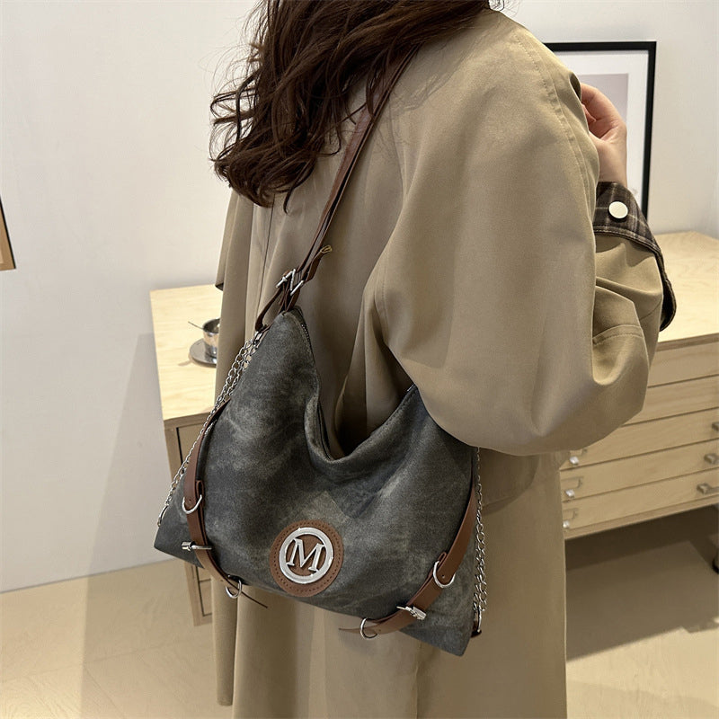 Weiche Vintage-Schultertasche für Damen