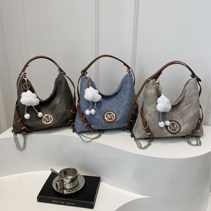 Weiche Vintage-Schultertasche für Damen