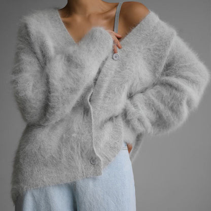 Kuscheliger, flauschiger Cardigan aus Strick für Damen