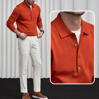🎁Weihnachtsaktion🎅Elegantes, einfaches und stilvolles Strickhemd mit Revers