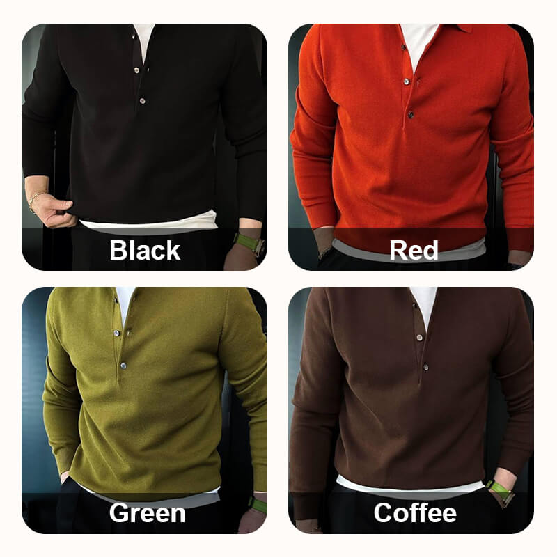 🎁Weihnachtsaktion🎅Elegantes, einfaches und stilvolles Strickhemd mit Revers
