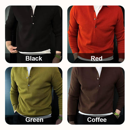 🎁Weihnachtsaktion🎅Elegantes, einfaches und stilvolles Strickhemd mit Revers