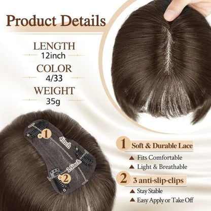 2025 Neues Design🌸Natürliches Haarteil mit Pony für Frauen💇‍♀️