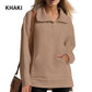 🔥Heißer Verkauf 50% Rabatt🔥Lässiges Damen-Pullover-Top mit halbem Revers und tiefem Saum