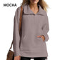 🔥Heißer Verkauf 50% Rabatt🔥Lässiges Damen-Pullover-Top mit halbem Revers und tiefem Saum