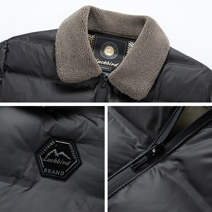 🔥Wärmende, wasserdichte Herren-Daunenjacke mit Kragen🔥