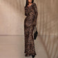 50%off🔥Women's Sexy Leopard Dress with Round Neck & Extra Long Sleeves