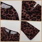 50%off🔥Women's Sexy Leopard Dress with Round Neck & Extra Long Sleeves