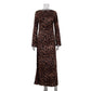 50%off🔥Women's Sexy Leopard Dress with Round Neck & Extra Long Sleeves