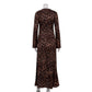 50%off🔥Women's Sexy Leopard Dress with Round Neck & Extra Long Sleeves