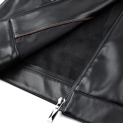 🔥✨Weihnachts-Sonderangebote 🎅🎁Klassische PU-Lederjacke mit Frontreißverschluss für Herren