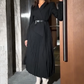 💕Asymmetrisches Patchwork-Blazerkleid mit Gürtel